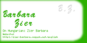 barbara zier business card